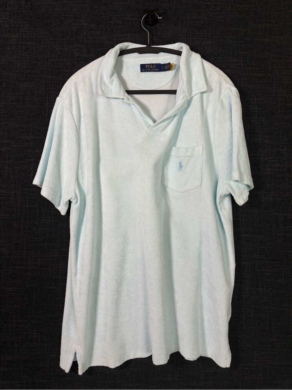 Ralph Lauren Light Blue Terry Polo with Pocket